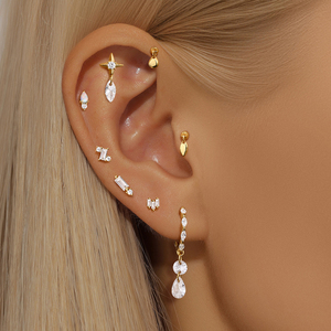 Pendientes de Aro Minimalistas Clásicos de Zirconia 925, Joyería al por Mayor, Resistentes al Agua, en Oferta - Product Image 2