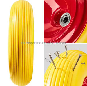 Roue en mousse de haute qualité 16 pouces 4.80/4.00-8 en PU pour brouette, chariot de jardin, travaux agricoles et de construction, OEM - Product Image 2