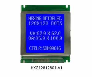 128X128จุดประเภทกราฟิก STN LCD โมดูล3.1นิ้ว STN Blue 128X128โมดูลหน้าจอ Lcd LCD 128128พร้อมไฟแบ็คไลท์สีขาว