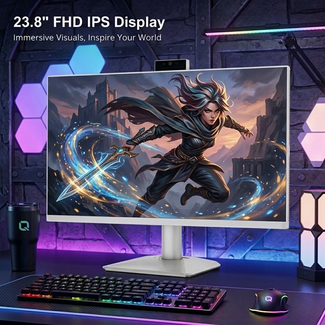 Custom B2B IPS 23.8 Inch Screen Core I5/I7 Win10/11 DDR4 Ram Office Ultimate Business Power Desktop Computer All in One PC