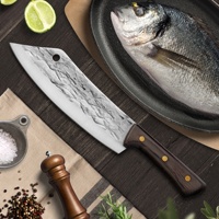 Manche en bois de wengé Full-Tang Super Heavy Duty 8 pouces Couteaux de cuisine de chef chinois Couperet à viande Boucher forgé avec boîte-cadeau