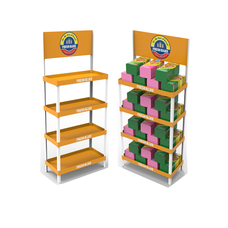 Custom Light-Duty Plastic Multi-layer Bread and Snack Display Rack for Supermarket & Retail Store — view 1