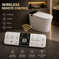 WC intelligent monobloc avec cuvette allongée, siphon en P, siphon en S, chauffage instantané, désodorisant, siège chauffant, double chasse d'eau, télécommande incluse
