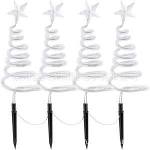 Solar Christmas <b>Tree</b> Lights Led Spiral Outdoor Garden Decor White Waterproof Ip65 - Product Image 5