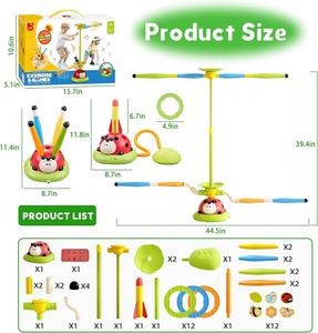 5 in 1 giocattoli musicali per il lancio di anelli lanciarazzi per bambini giochi giocattolo per evitare gli ostacoli - Product Image 6