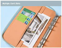 Carpeta de Piel Sintética A5 con Logotipo Personalizado, Organizador de Dinero con Cierre, Cartera para Ahorrar Dinero, Planificador de Presupuesto
