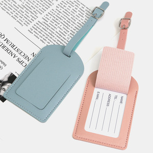 Custom PU Leather Aircraft Luggage Tag Flip Cover Luggage <b>Label</b> Color Choice <b>Suitcase</b> Decorations Business Welcome Gifts - Product Image 2