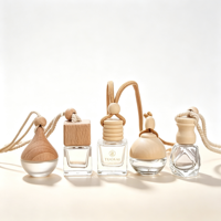 Offre Spéciale – Flacon diffuseur de parfum en verre de 10 ml pour voiture avec bouchon en bois et joint à vis, désodorisant suspendu à surface sérigraphiée