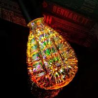 Lampe de nuit LED créative 3D, ampoule Edison, design de feux d'artifice colorés, prise E27, verre moderne, électrique, chambre à coucher, étanche, USB