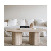 Table basse en travertin naturel de luxe, design moderne, meubles de salon, table basse en marbre travertin