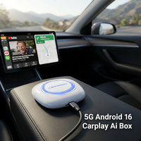 Boîtier CarPlay AI 5G Android 16 avec processeur Qualcomm 8 cœurs, 8+128 Go, écran partagé portable, image dans l'image, USB Plug & Play