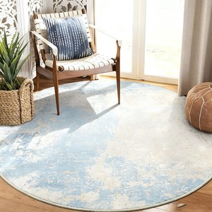 AUTOVI Nuovo Arrivo Grande Tappeto Rotondo Moderno Commerciale <span class=keywords><strong>Antiscivolo</strong></span> Grigio Beige Neutro con Effetto Invecchiato e Design Astratto - Product Image 1
