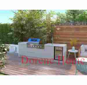 Gran oferta Dorene 2025 | Forma de Isla de cocina al aire libre con barbacoa y nevera, juego todo incluido con estufa y espacio de preparación - Product Image 2