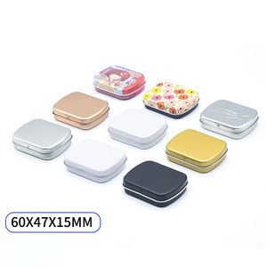 Có Thể Tái Chế Kim Loại Bản Lề Xách Tay Bạc Hà Hộp Thiếc Hình Chữ Nhật Rỗng Nhỏ Bản Lề Hộp Container Mini Lưu Trữ Trường Hợp Cho Thuốc - Product Image 3