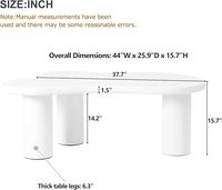 Table basse en bois en forme de nuage, table d'appoint minimaliste irrégulière avec pieds épais, design en forme de pétale pour salon moderne