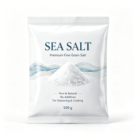 Sachet personnalisé imprimé à scellage arrière pour salade, sel marin, emballage plastique souple BOPA/PE de qualité alimentaire, scellage thermique robuste pour poudre