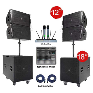 Sandy K6 12-Zoll <span class=keywords><strong>Line</strong></span> Array Lautsprecher mit 18-Zoll Bass Aktivem Subwoofer Tragbares Party-Soundsystem für Outdoor-Konzerte und Kirchen - Product Image 1