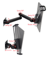 Support mural TOPFREE TLO01 pour iPad Air 2 et tablettes de 7 à 12 pouces, support de tablette en métal sécurisé avec fonction antivol