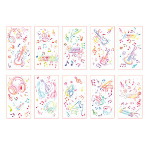 Autocollants de <span class=keywords><strong>tatouage</strong></span> temporaire haute sensation Bar de concert transfrontalier Discothèque Carnaval Notes de musique Papier Corps Application - Product Image 6