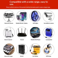Batterie lithium-ion 24V, pack de batteries 12V 5V, power bank 44800mAh haute capacité, lumière LED, haut-parleur, station d'alimentation portable pour l'extérieur
