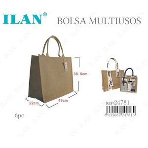 Borsa in tela multiuso Ilan 22x36.5x46 cm ecologica per lo shopping e lo stoccaggio - Product Image 1