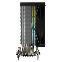 COOLLEO A61AMD ARGB Heatsink 6 Heat Pipes Pendingin Udara CPU dengan Bantalan Cairan Kipas 120mm untuk Casing Komputer Radiator Gaming TDP Tinggi 240W