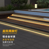 Profilé LED antidérapant en aluminium pour escalier, étanche, avec bande lumineuse rigide rétroéclairée pour marches et plinthes d'escalier