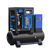 Compresor de Aire de Tornillo de Alta Presión de 15KW 20HP y 16 Bares, Sistema Integrado 4 en 1 con Tanque de 500L para Máquina de Corte por Láser de Fibra