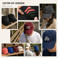 Op maat gemaakte hoogwaardige geborduurde logo katoenen 6-delige gestructureerde petten met gebogen klep, verstelbare sport baseball caps voor heren en dames