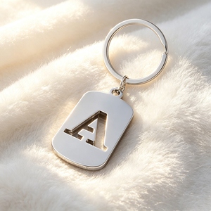 Luxury Stainless Steel Rectangle Keychain with 3D H Logo Die Cutting Printing Hard-Wearing Design - Product Image 4