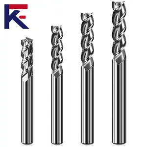 KF Carbide 50 HRC Long Handle 3 Flutes Milling Cutter For Aluminum Precision Cutting Tool