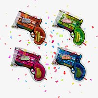 Pistolet lance-confettis créatif gonflable pour fête d'anniversaire, jouet pyrotechnique portable en forme de pistolet, idéal pour les fêtes et événements.