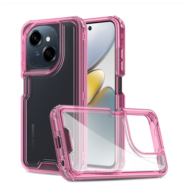 Heavy 3 in 1 Rugged Transparent Mobile Phone Cover Shock Resistancy Anti-fall Phone case for Tecno Spark Go1