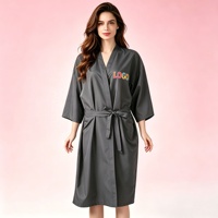 Robe de spa élégante en kimono, personnalisable avec logo de marque, imperméable, pour centre de bien-être et de massage