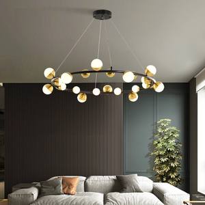 Lámpara de Araña Circular Creativa de Lujo Estilo Nórdico, Lámpara de Techo para Salón, Restaurante, Lámpara Colgante de Estilo Gran Villa, Lámpara Colgante de Frijol Mágico - Product Image 3
