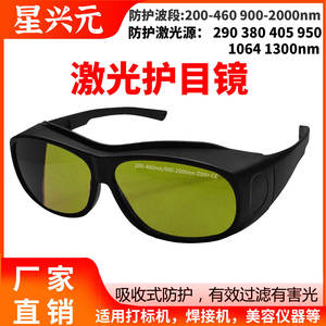 Lunettes de sécurité laser 1064nm, monture noire, lentille de 2 mm, transmission de 70 %, pour la beauté, le rajeunissement de la peau, la protection lors du soudage - Product Image 5