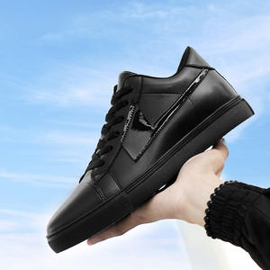 Zapatillas de cuero modernas para hombre con aumento de altura invisible, estilo coreano, diseño de puntera con efecto espejo, forro de malla cómodo, zapatos para estudiantes - Product Image 2