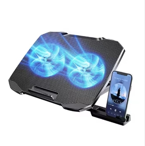 2025 Dropshipping Shopify Neuer Dreifach-2.0-USB-Anschluss 2 LED-Kühlventilatoren Laptop-Kühler-Pad Smartphone-Ständer für 15,6-Zoll-Laptops - Product Image 4