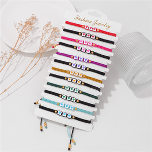 24 cái/bộ Pha Lê Đính Cườm Bảo Vệ Evi Vòng Đeo Tay Mắt Pha Lê Đính Cườm Dệt Polymer Đầy Màu Sắc Đất Sét Bohemian Đính Cườm Vòng Đeo Tay - Product Image 6