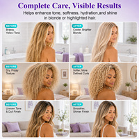 Masque capillaire violet TIVLON pour cheveux blonds avec huile d'argan et kératine, traitement revitalisant anti-jaunissement, sans sulfate