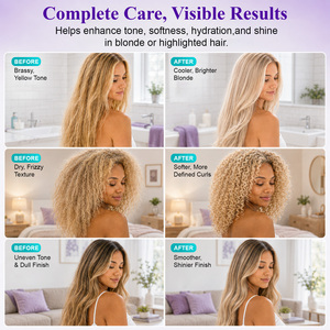 ティヴロン パープルヘアマスク ブロンドヘア用 アルガンオイル＆ケラチン配合、黄ばみ防止ディープコンディショニングトリートメント、サルフェートフリー - Product Image 6