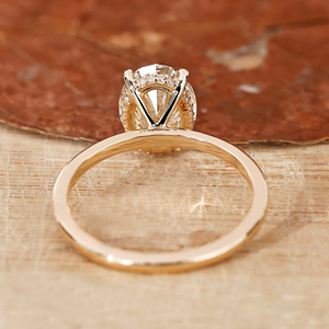 <span class=keywords><strong>Anello</strong></span> <span class=keywords><strong>di</strong></span> <span class=keywords><strong>Fidanzamento</strong></span> in Oro Giallo 14K con Diamante CVD Ovale Certificato IGI, Gioiello Raffinato - Product Image 3