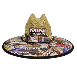 Sombrero de Paja de Alta Calidad con Logotipo Personalizado para el Verano 2026, Sombrero de Playa para Salvavidas, con Estampado de Pesca, para Surf y Playa - Product Image 6