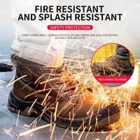 Chaussures de protection en cuir de vache respirantes et résistantes à l'usure pour hommes, chaussures de sécurité, bottes de travail imperméables pour hommes