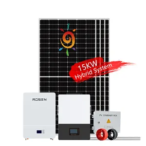 完全なソーラーシステム5kw10kw住宅用ソーラーエネルギー製品15KwUsシステムハイブリッドバッテリーリチウムESS