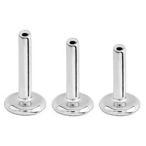 Titanium draadloze push-pin zirkoon bezel set labret oorringen met platte achterkant 16G hypoallergeen - Product Image 5