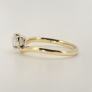 Custom Engagement <strong>Rings</strong> 1CT Pear Cut CVD Lab Diamond <strong>Ring</strong> <strong>14K</strong> Real <strong>Gold</strong> Radiant Cut Lab Grown Diamond <strong>Ring</strong> - Product Image 2