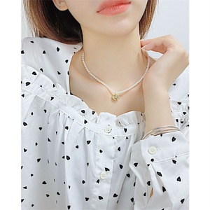 Wholesale Customized Animal Jewelry Gold Plated Stainless Steel Elephant Shaped Pendant Necklace Pearl Necklace for Women - Product Image 5