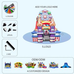 Château <span class=keywords><strong>gonflable</strong></span> avec toboggan, thème grande roue de qualité supérieure, grand château <span class=keywords><strong>gonflable</strong></span> à <span class=keywords><strong>louer</strong></span> pour les fêtes - Product Image 5