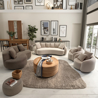Conjunto de sofá curvo moderno, sofá redondo blanco para sala de estar, sofá semicircular para apartamento, 1 + 2 + 3 + 4